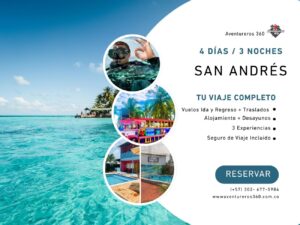 Paquete San Andrés 3 Noches + 3 Experiencias + Vuelos