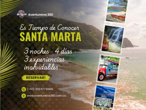 Santa Marta en 4 días: Paquete 3 noches con 3 experiencias incluidas