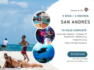 Paquete San Andrés 4 Noches + 4 Experiencias + Vuelos