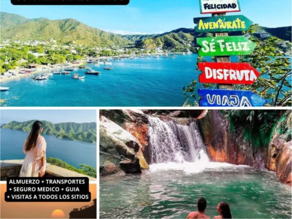Combo de Actividades #12: Minca, Pozo Azul, Taganga y Playa Grande + Bahía Concha Parque Tayrona + Fiesta Blanca en Katamarán + City Tour en Santa Marta (4 Tours)