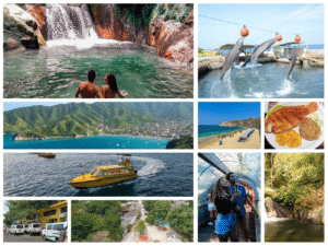 Combo de Actividades #8: Acuario con Show de Delfines y Playa Blanca + Minca, Taganga, Pozo Azul y Playa Grande en Santa Marta (2 Tours)