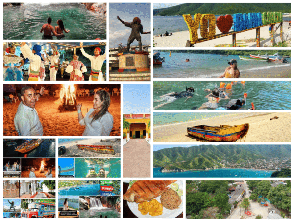 Combo de Actividades #12: Minca, Pozo Azul, Taganga y Playa Grande + Bahía Concha Parque Tayrona + Fiesta Blanca en Katamarán + City Tour en Santa Marta (4 Tours)