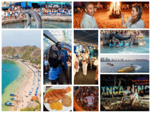 Combo de Actividades #7: Acuario con Show de Delfines y Playa Blanca + Fiesta Blanca en Katamarán Santa Marta (2 Tours)