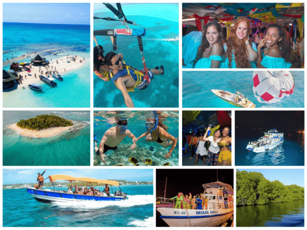 Combo de Actividades #18: Parasail + Noche Blanca + Tour VIP a Acuario, Haynes Cay, Johnny Cay, Manglares (3 Tours)