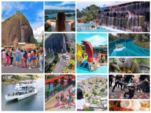Combo de actividades #5: Comuna 13 con City Tour Medellín + Tour a Guatape + Tour a Hacienda Napoles (3 Tours)