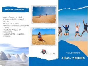 Alta Guajira 3 días · 2 noches Cabo de la Vela, Punta Gallinas y Dunas de Taroa portada Alta Guajira 3 días · 2 noches | Cabo de la Vela, Punta Gallinas y Dunas de Taroa