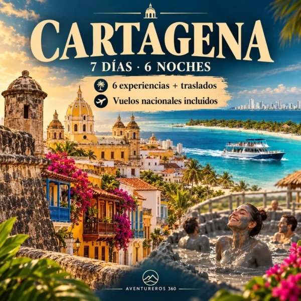 Paquete Cartagena 7 días y 6 noches con vuelos nacionales