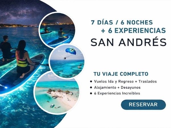 San Andrés Islas en 7 días: Paquete 6 Noches con 6 experiencias + Traslados