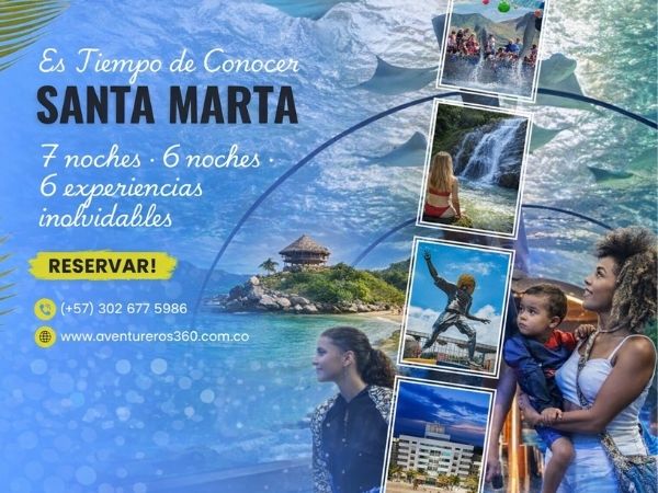 Santa Marta en 7 días: Paquete 6 noches con 6 experiencias incluidas + Traslados