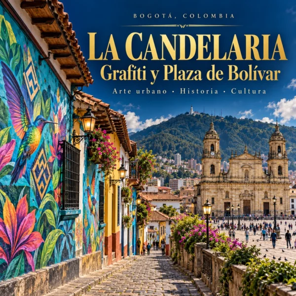 Portada ilustrativa de Grafiti por La Candelaria y Plaza de Bolívar, Colombia