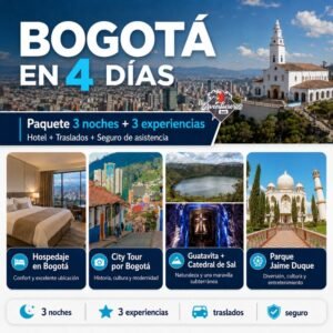 Bogotá en 4 días: Paquete 3 noches con 3 experiencias incluidas + Traslados