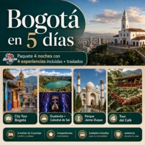 Bogotá en 5 días: Paquete 4 noches con 4 experiencias incluidas + Traslados
