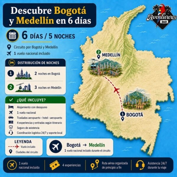 Descubre Bogotá y Medellín en 6 dias