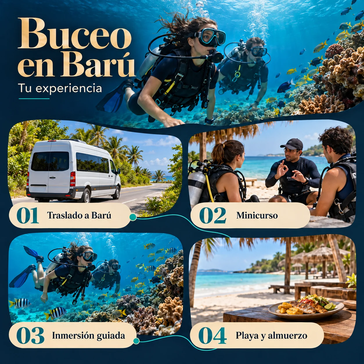 Itinerario ilustrado de Buceo en Barú