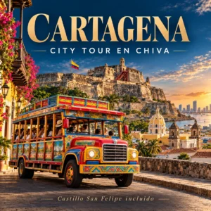 city-chiva-portada City Tour en Chiva con entrada a Castillo San Felipe en Cartagena