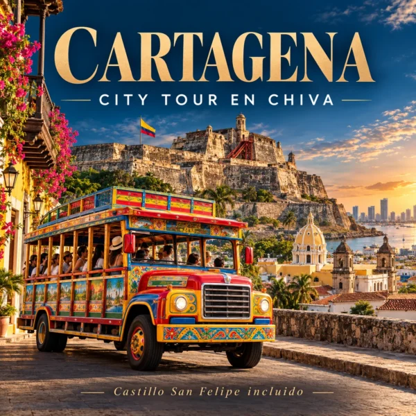 City Tour en Chiva con entrada a Castillo San Felipe en Cartagena