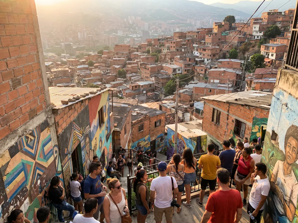 Vista de Medellín desde un mirador de la Comuna 13