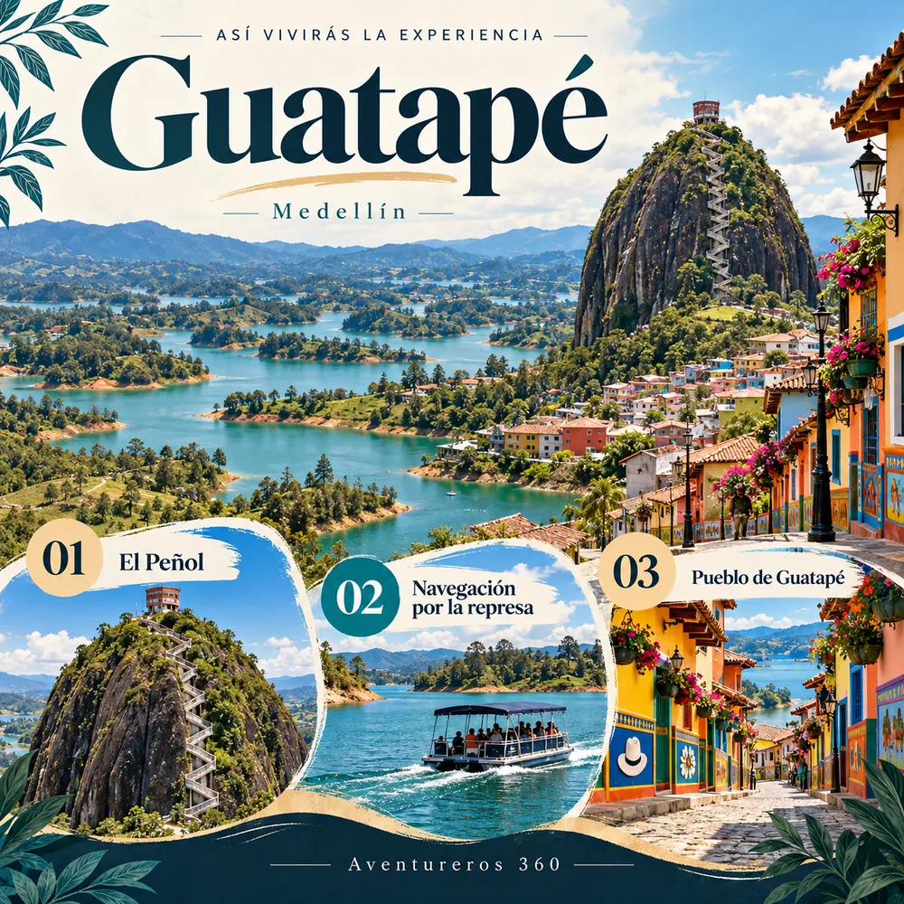 Itinerario ilustrado de Tour a Guatapé