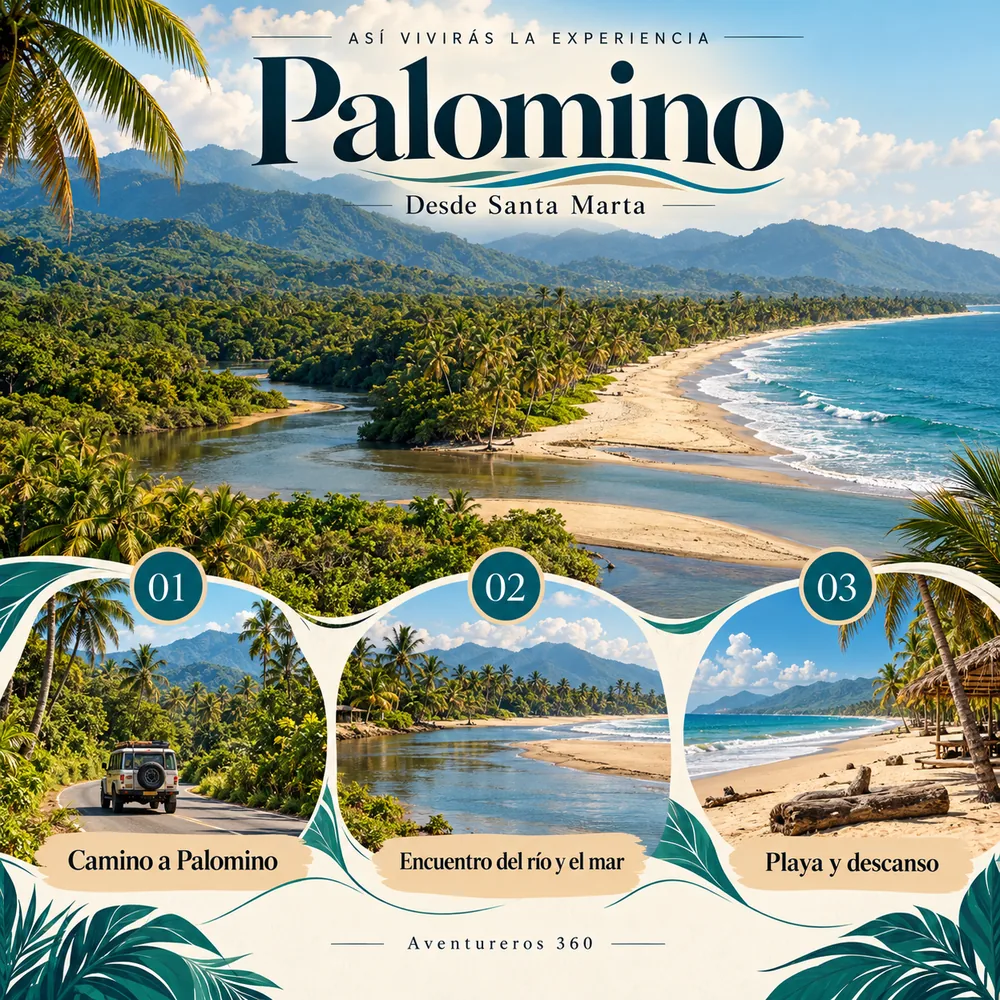 Itinerario ilustrado de Tour a Palomino desde Santa Marta