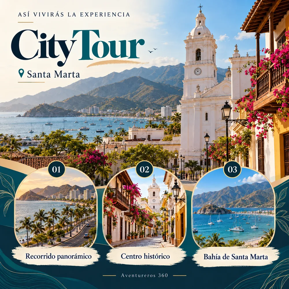 Itinerario ilustrado de City Tour en Santa Marta