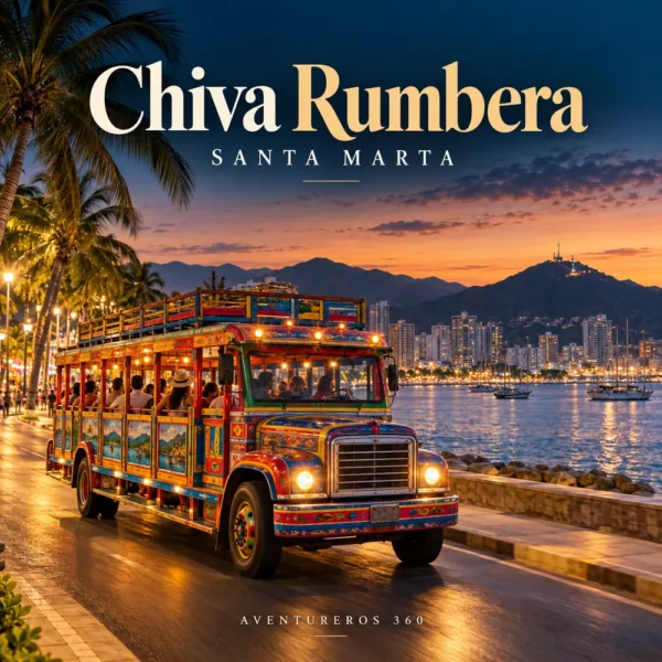 Ilustración de Chiva Rumbera en Santa Marta · Medellín y Santa Marta