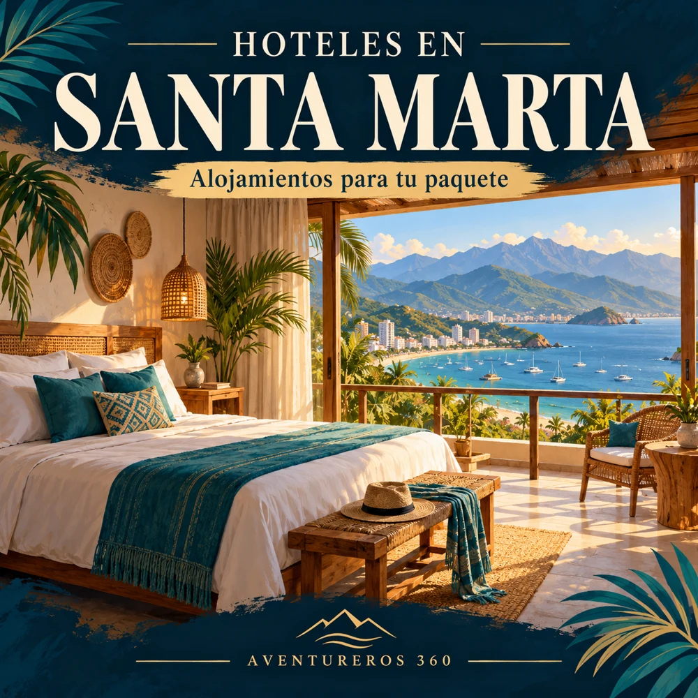 Hoteles en Santa Marta: ilustración conceptual de alojamiento para tu paquete