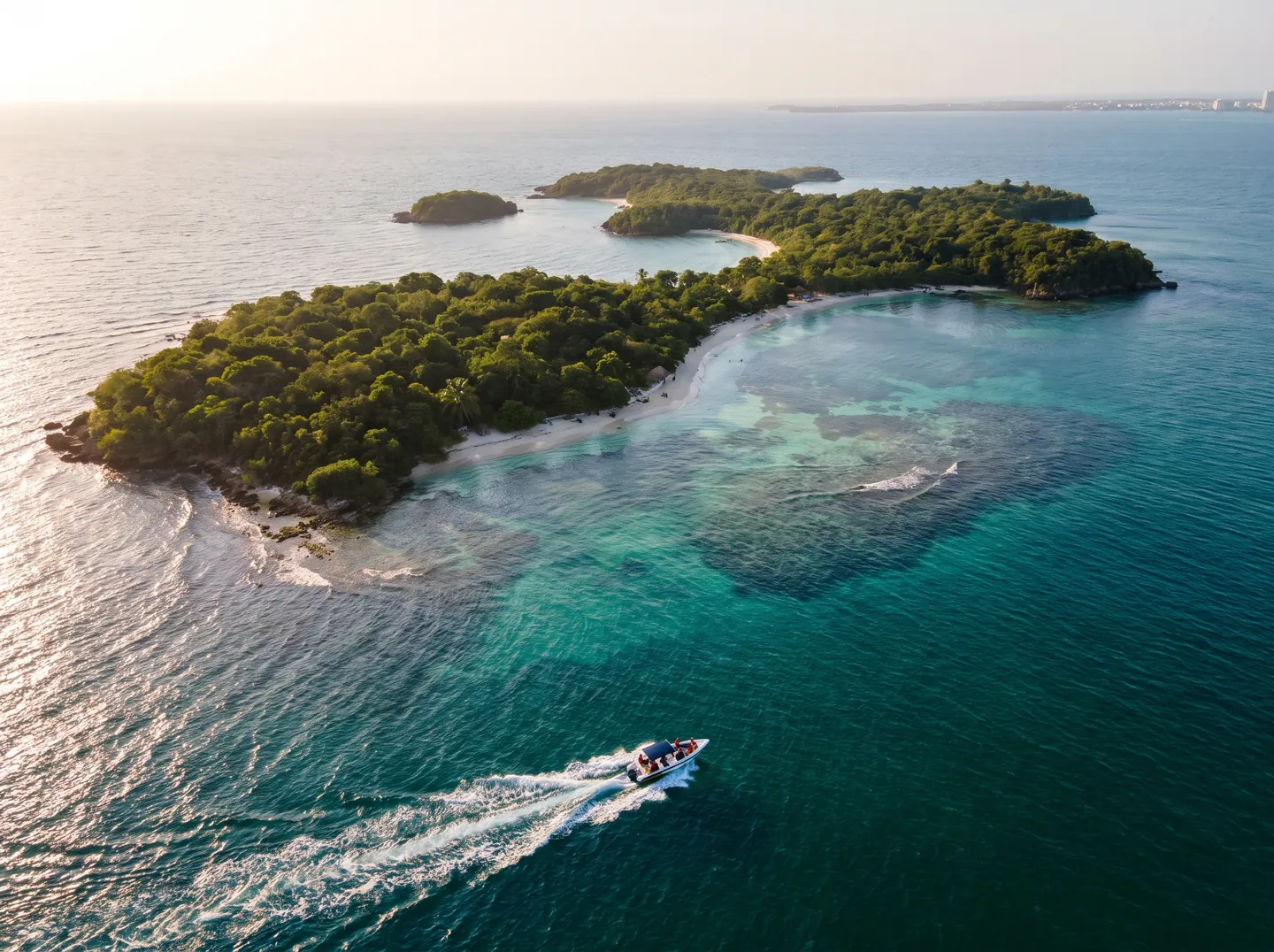 Vista aérea de las Islas del Rosario cerca de Cartagena