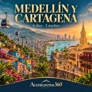 Medellín y Cartagena en 6 días y 5 noches: ilustración de Comuna 13, Guatapé y ciudad amurallada