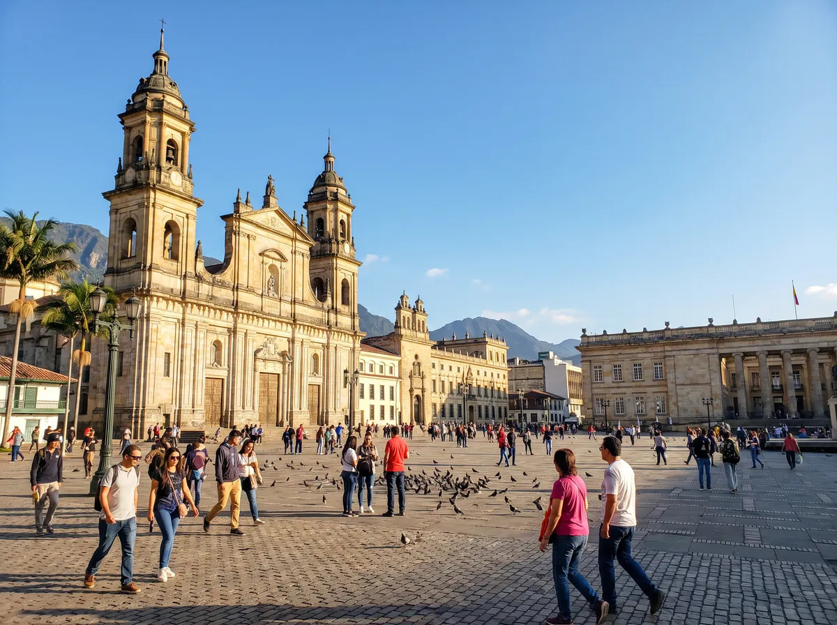 Plaza de Bolívar con la Catedral Primada de Bogotá