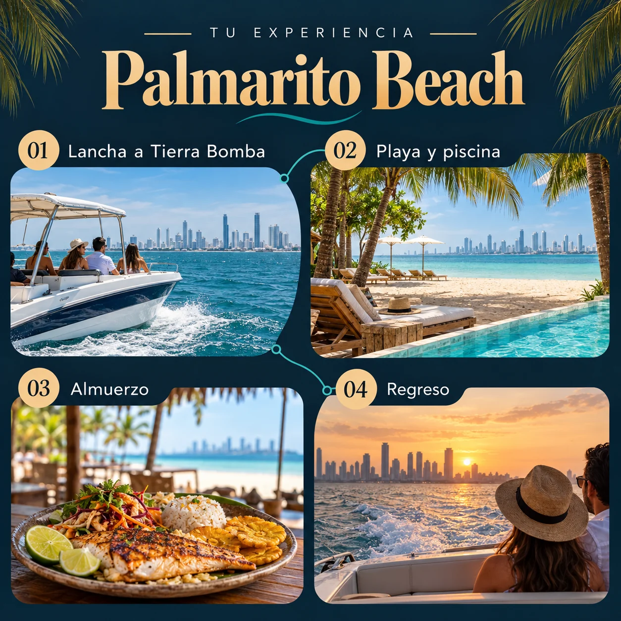 Itinerario ilustrado de Palmarito Beach