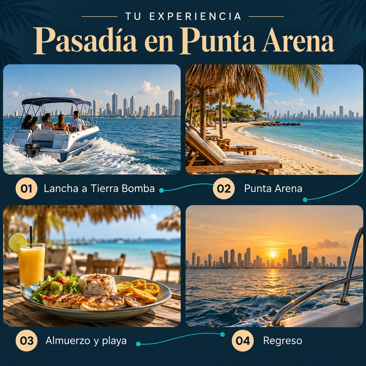 Itinerario ilustrado de Pasadía en Punta Arena