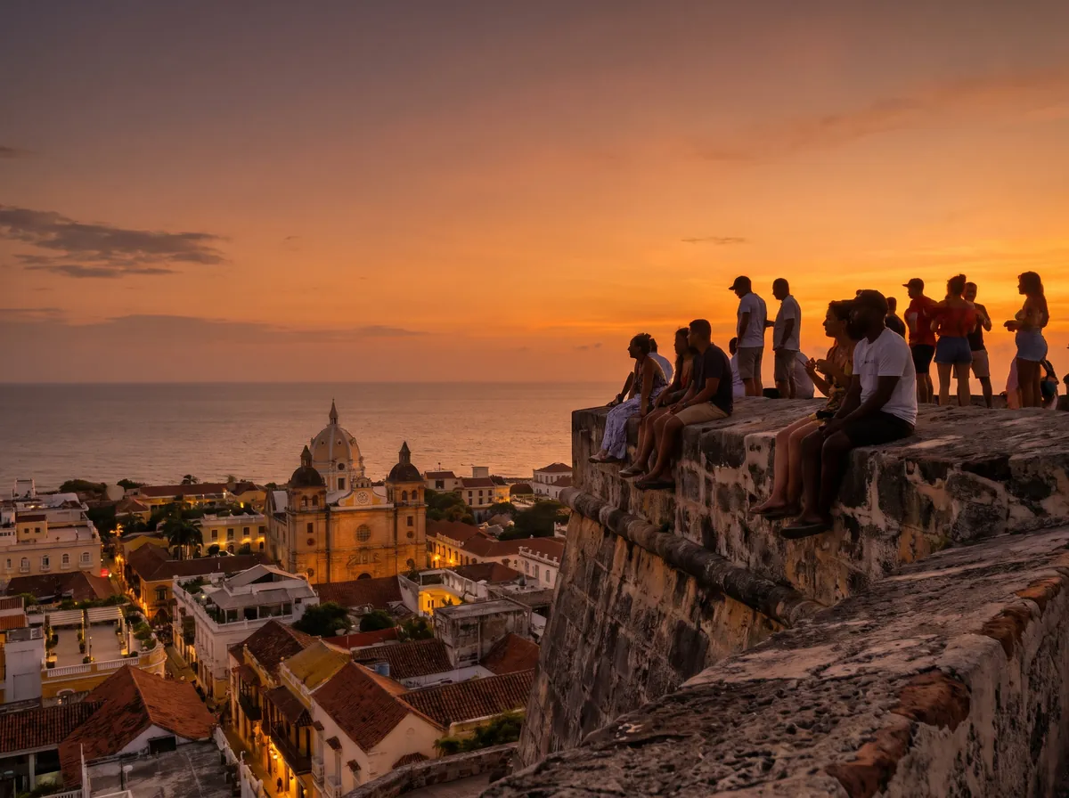Atardecer desde las murallas de Cartagena