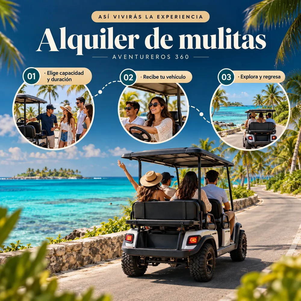 Itinerario ilustrado: Alquiler de Mulitas en San Andrés Islas