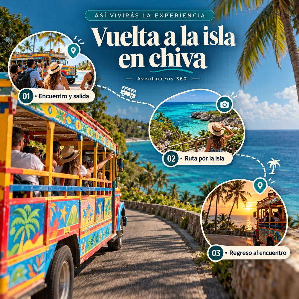 Itinerario ilustrado: Vuelta a la Isla en Chiva San Andrés