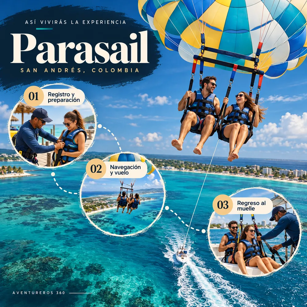 Itinerario ilustrado: Parasail en San Andrés