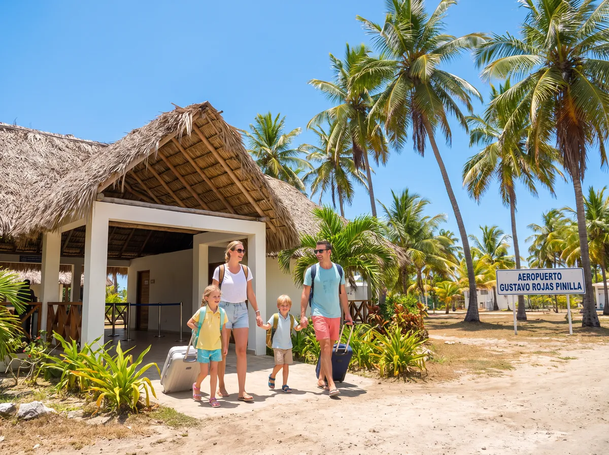 Familia llegando a San Andrés