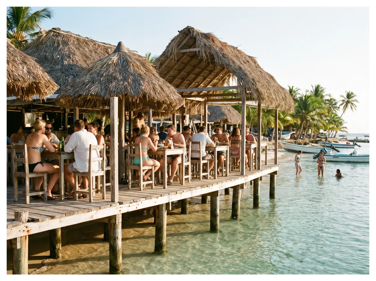 Restaurante frente al mar en Haynes Cay